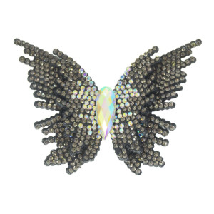 Cabedal Lia, Tecido, Borboleta, Grafite Furtacor