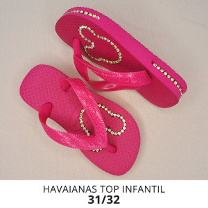 Sandálias Havaianas Top, 31/32, Frisado para Fio de Strass