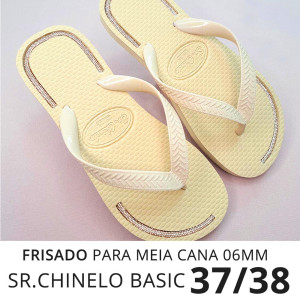 Sandálias Sr. Chinelo Basic, 37/38, Frisado para Meia Cana 06mm
