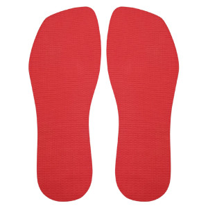 Sola Slim Square, 100% Borracha, Vermelho Coral