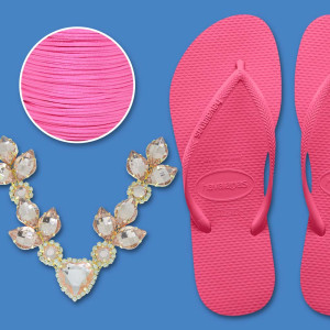 Cabedal Elis Rose e Havaianas Ciber Pink