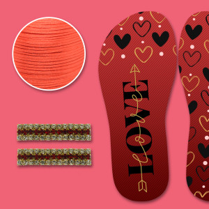 Piercing Plaquinha Vermelho e Lonita Love