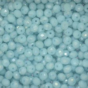 Cristal de Vidro, Rondel, 06mm, Azul Claro