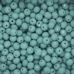 Cristal de Vidro, Rondel, 06mm, Turquesa