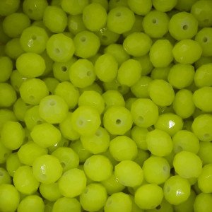 Cristal de Vidro, Rondel, 08mm, Amarelo Limão