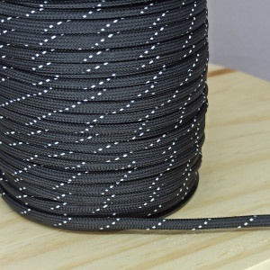 Cordão de Poliéster, Pontilhado, 4mm, Preto