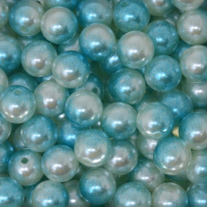 Pérola ABS, 10mm, Azul Mesclado