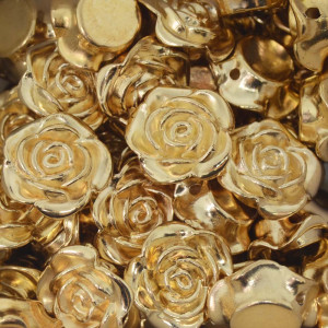 Flor ABS, 18mm, Dourado Metalizado
