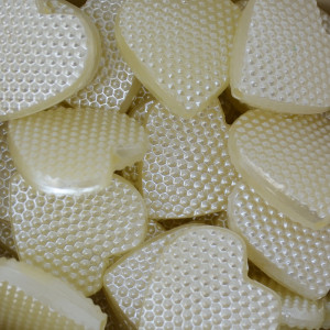 Coração Craquelado ABS, 24mm, Creme