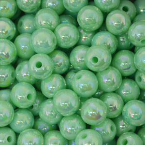 Pérola Irisada, 10mm, Verde Pastel