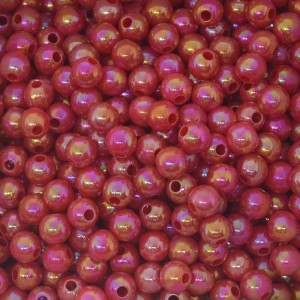 Pérola Irisada, 06mm, Vermelho