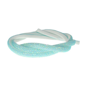 Tubo de Strass Meia Cana, 06mm, Azul Claro Furtacor