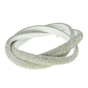 Tubo de Strass Meia Cana, 12mm, Cristal