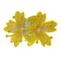 Cabedal Mavie, Duas Flores com Strass, Tecido, Amarelo Furtacor