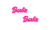 Aplique de Borracha, Palavra Barbie, Rosa/Branco