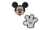 Aplique de Borracha, Mickey e Luva, Preto/Bege/Branco