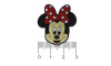 Aplique de Borracha, Personagem Minnie, Preto/Vermelho