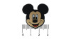 Aplique de Borracha, Personagem Mickey, Preto/Bege