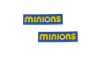 Aplique de Borracha, Minions, Plaquinha Nome, Amarelo/Azul
