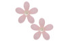 Aplique, Margarida 30mm com Pérola, Acrílico, Rosa Claro