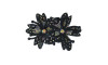 Cabedal Mavie, Duas Flores com Strass, Tecido, Preto Furtacor