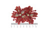 Cabedal Mavie, Duas Flores com Strass, Tecido, Vermelho Furtacor