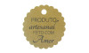 Tag Produto Artesanal feito com Amor, 5cm, Kraft