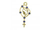 Pingente, Terço Nossa Senhora, Ouro, Azul