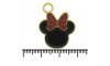 Pingente, Minnie, Ouro, Preto/Vermelho