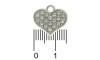 Pingente, Coração com Strass, Níquel/Cristal