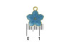 Pingente, Flor com Resina Marmorizada, Ouro/Azul