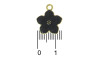 Pingente, Flor com Resina Marmorizada, Ouro/Preto